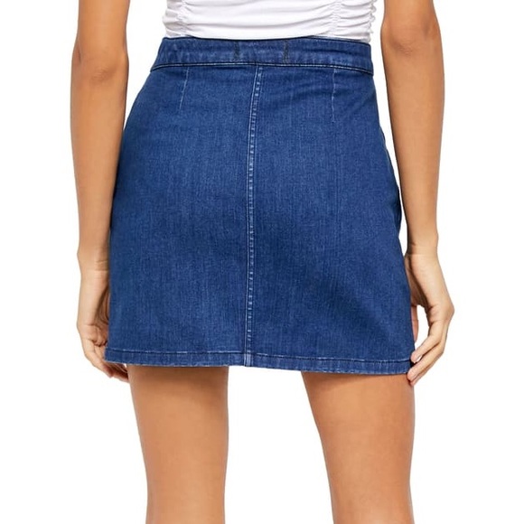 Free People Buttoned Denim Skirt - Picture 3 of 13